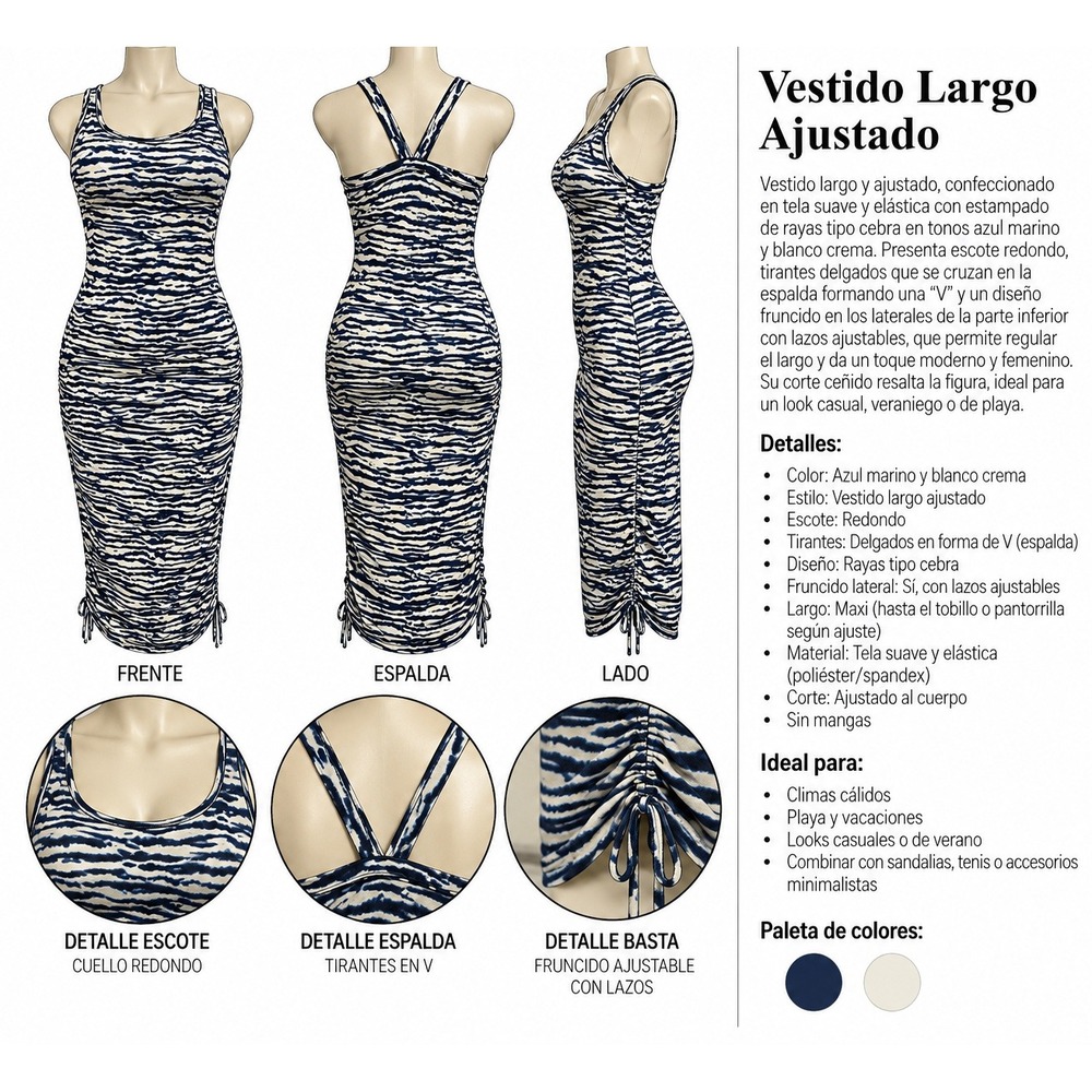 Vestido largo estilo bodycon , de corte ajustado al cuerpo,